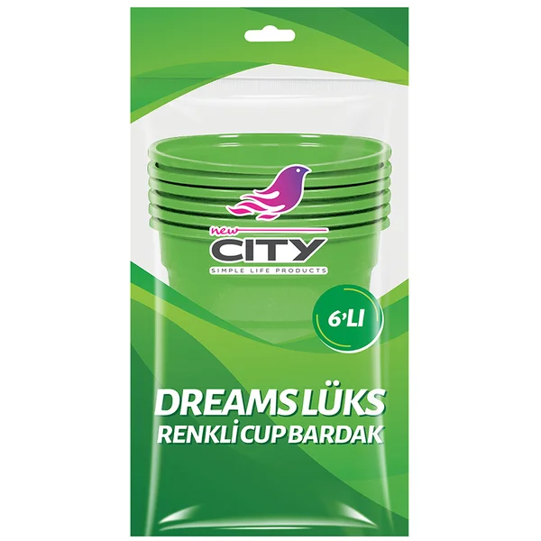 NEW CİTY DREAMS LÜKS RENKLİ CUP BARDAK 6 LI